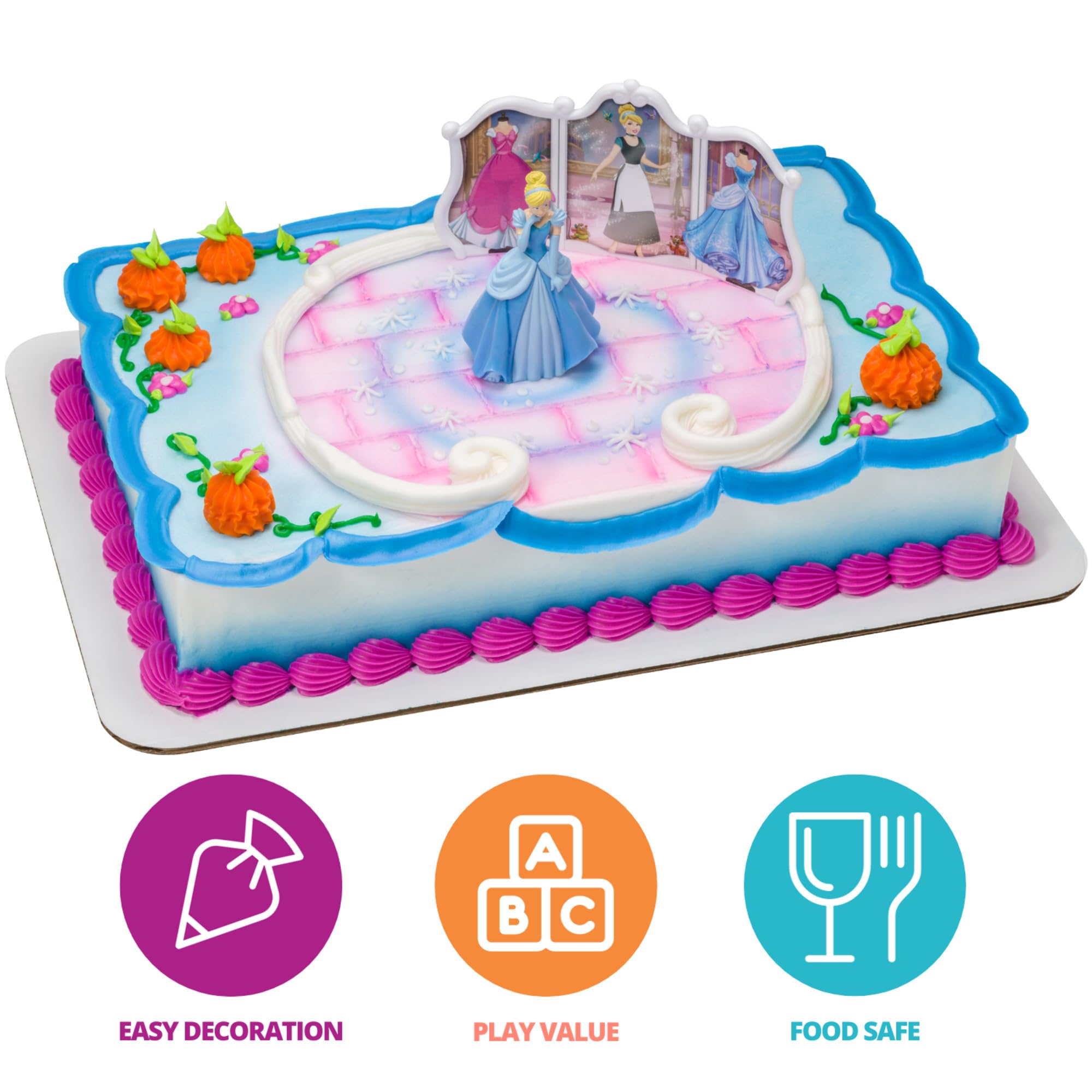 DecoPac Cinderella backdrop detail showing scene and stable display benefit
