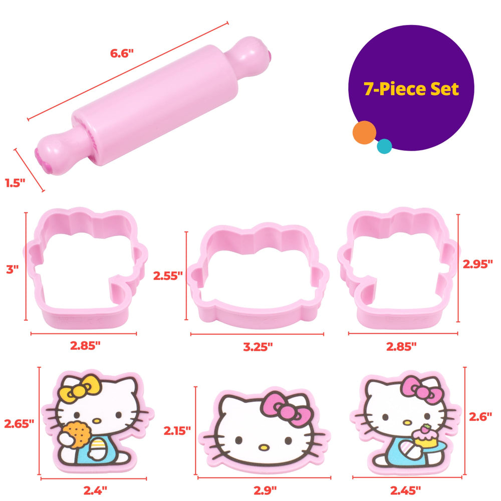 DecoPac Hello Kitty topper pieces standing on cake for stable display
