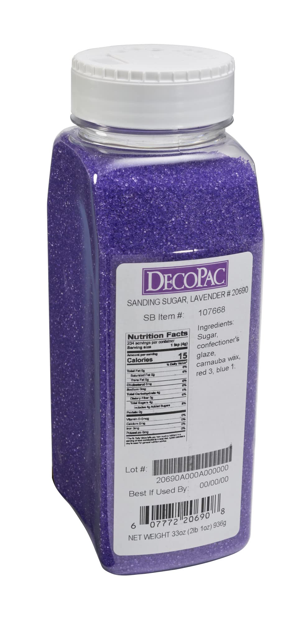 DecoPac close-up of shaker top aperture demonstrating controlled sprinkle flow for precise accents