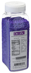 DecoPac close-up texture of lavender sprinkles showing consistent shape and color