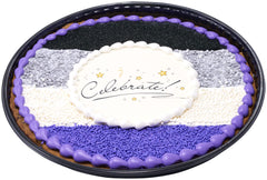 DecoPac sprinkles on a cupcake adding purple contrast and crunchy finish