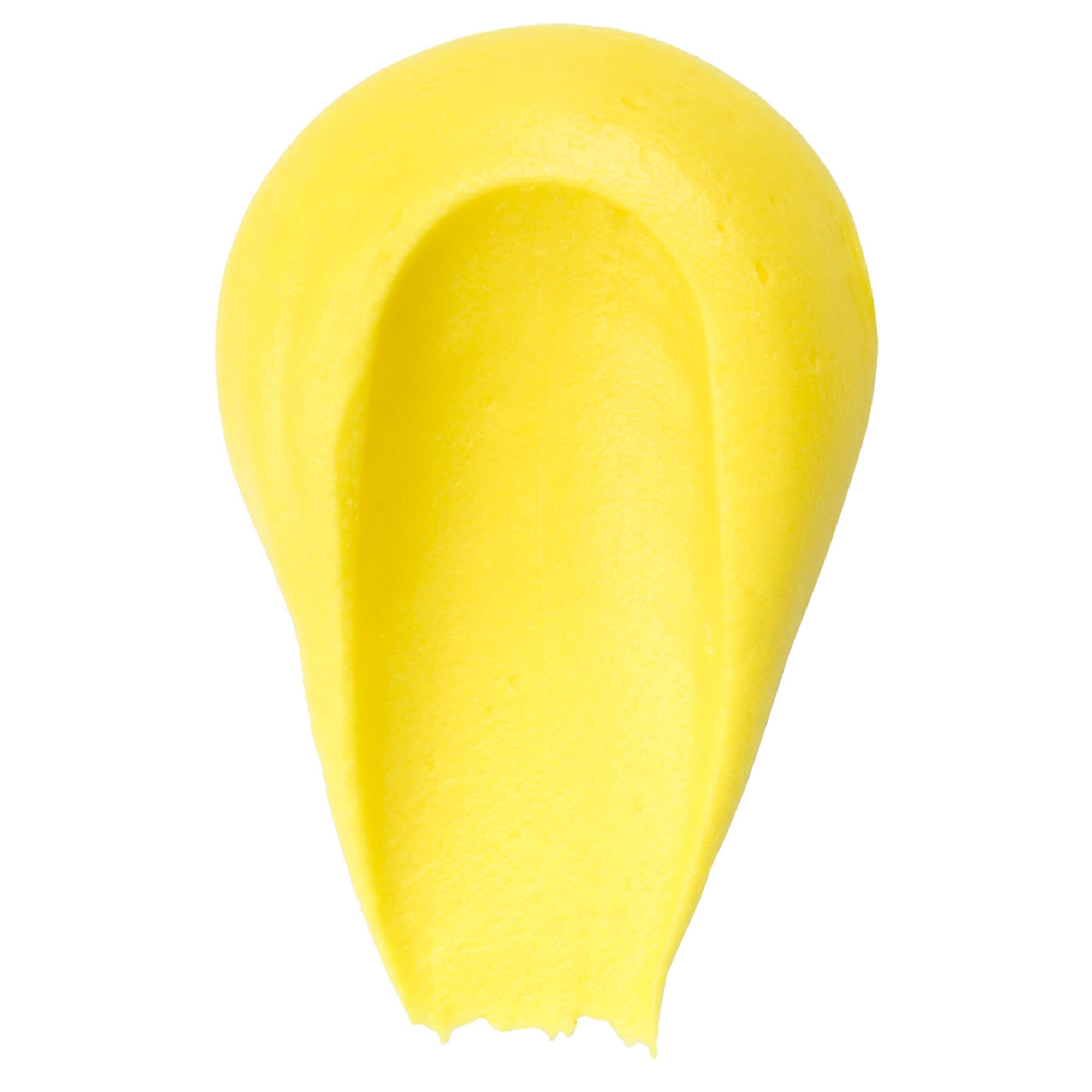 DecoPac lemon yellow applied on fondant sample showing smooth, non-sticky finish