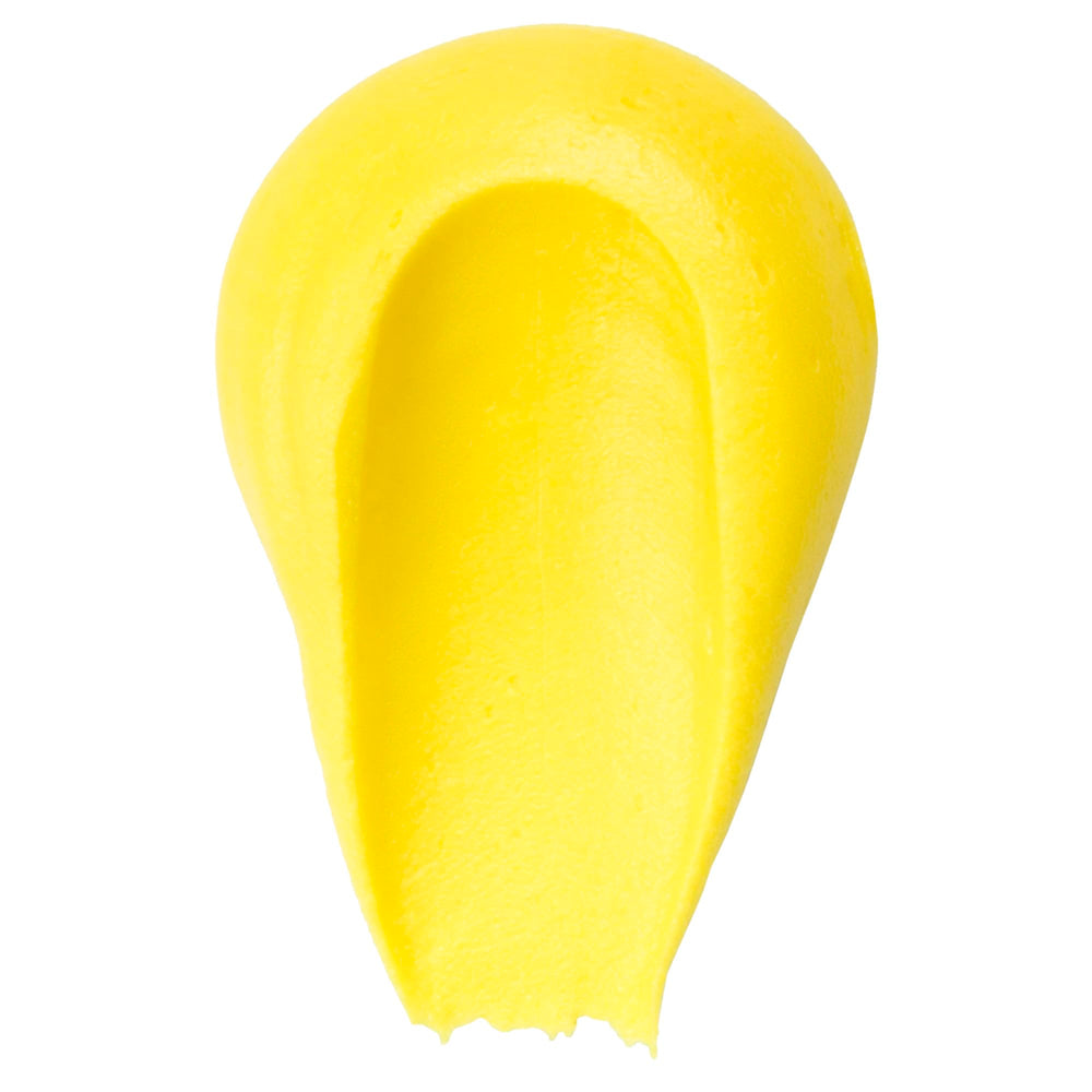 DecoPac lemon yellow applied on fondant sample showing smooth, non-sticky finish
