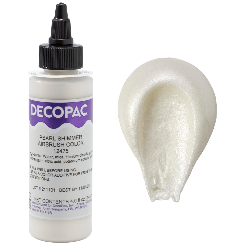 DecoPac bottle front view showing Pearl Shimmer color and ready-to-use benefit