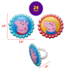 DecoPac Peppa Pig side view of ring base illustrating stable, food-safe design