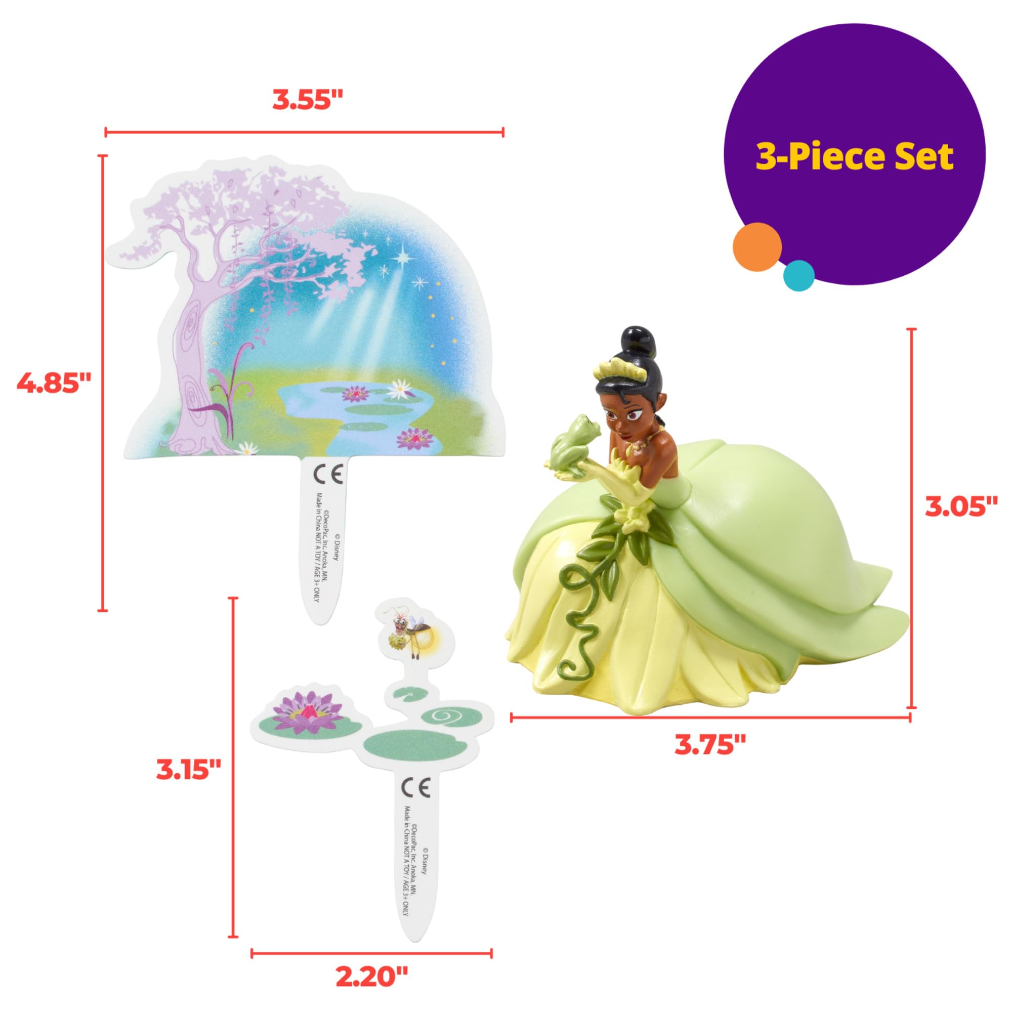 DecoPac topper next to ruler to show accurate size for cake planning