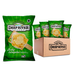 Deep River front packaging showing 2 oz bag and bold jalapeño flavor benefits