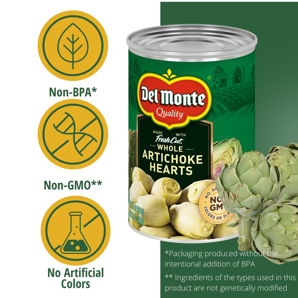 Del Monte artichoke hearts tossed in salad for fresh pantry convenience