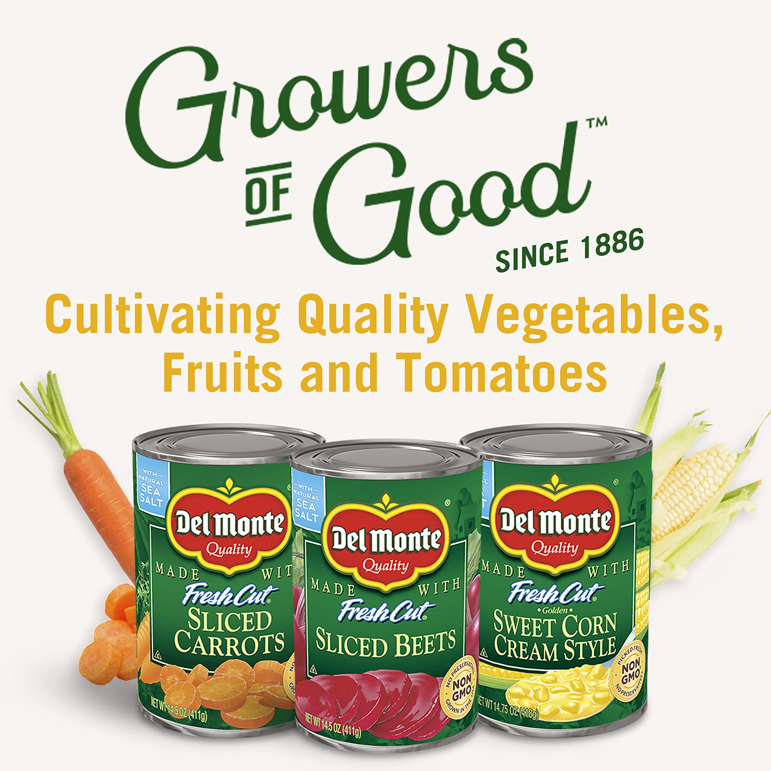 Del Monte can held in hand showing 8.75 oz size for portion planning