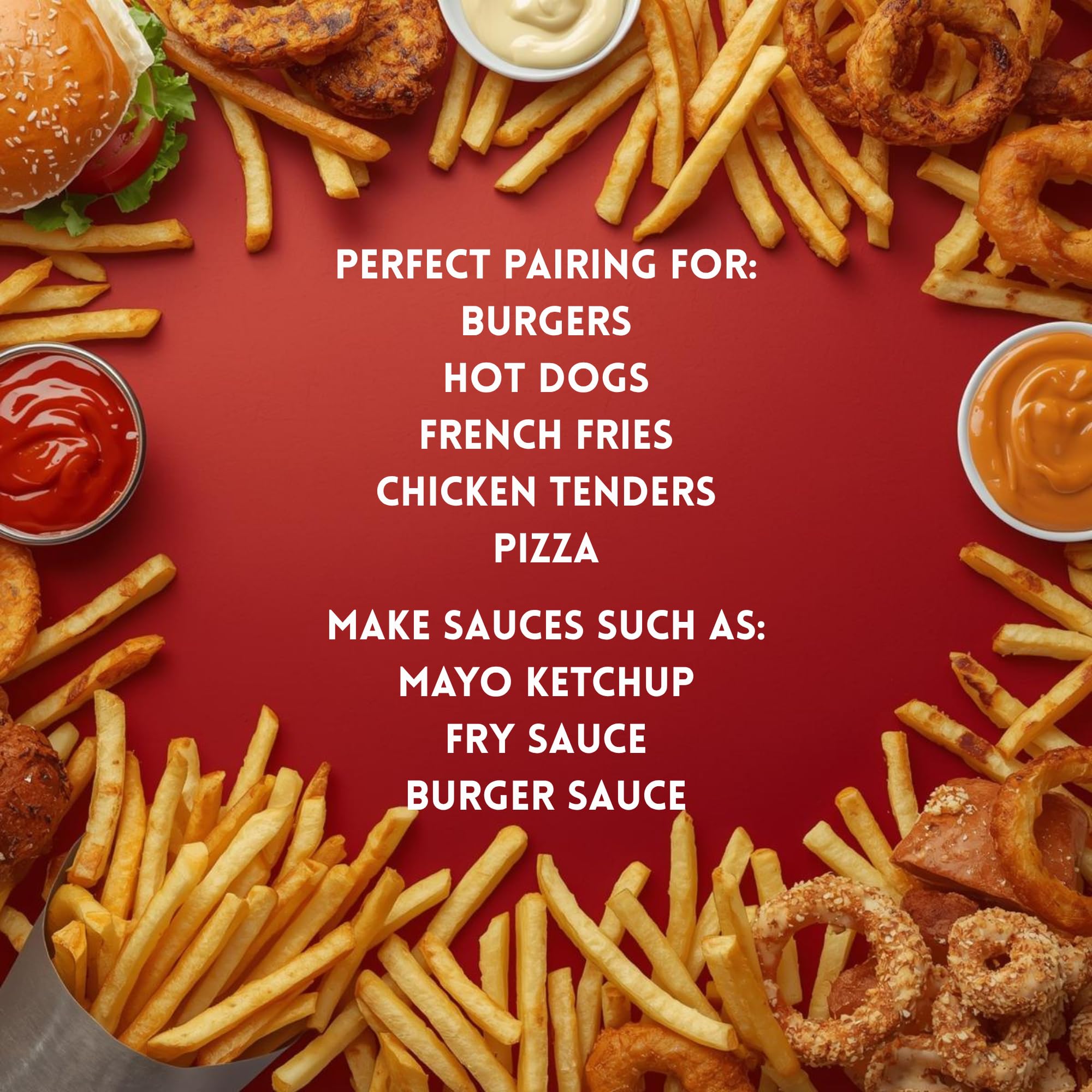 Del Monte ketchup being squeezed onto fries for flavorful dipping