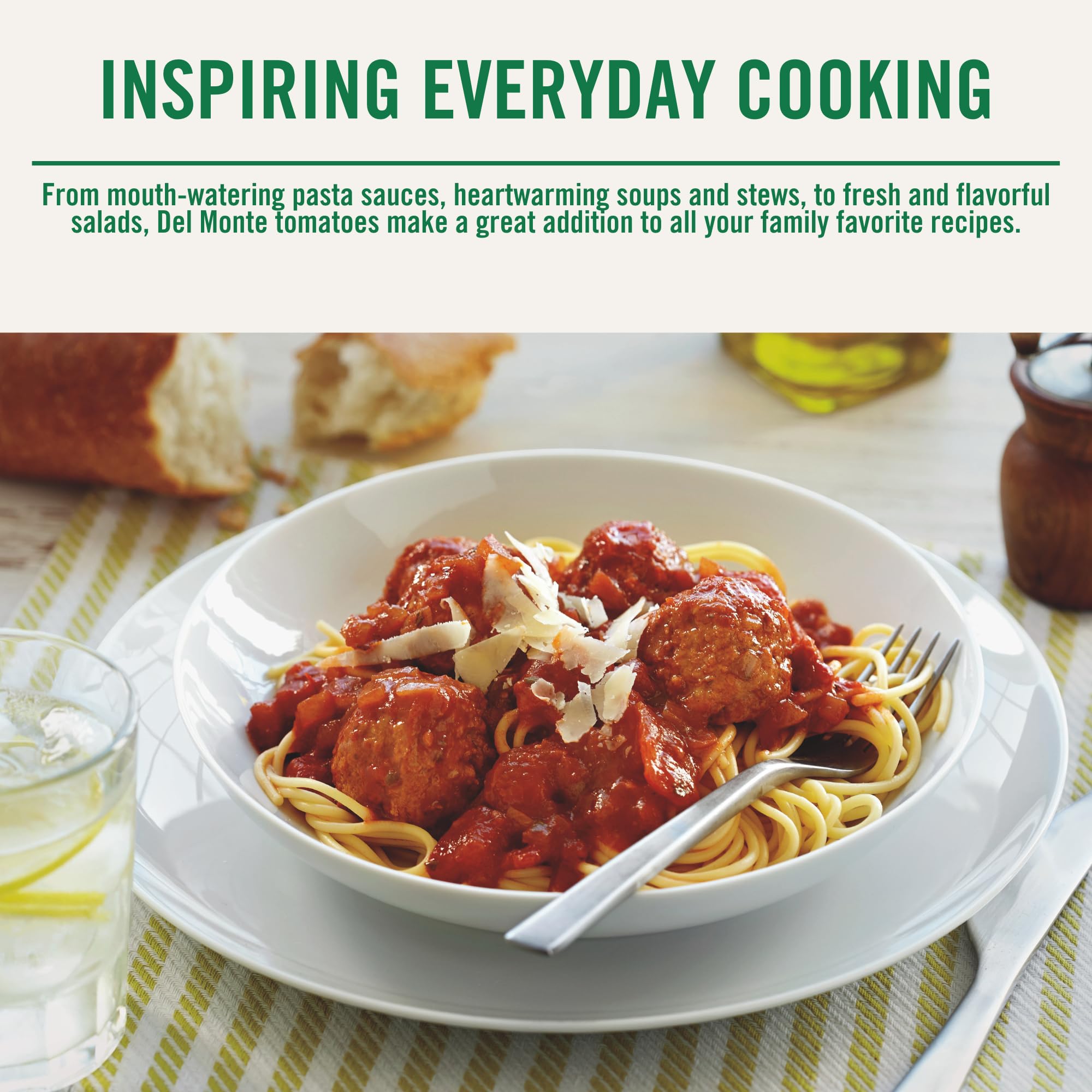 Del Monte pantry pack stack illustrating shelf-ready storage and value