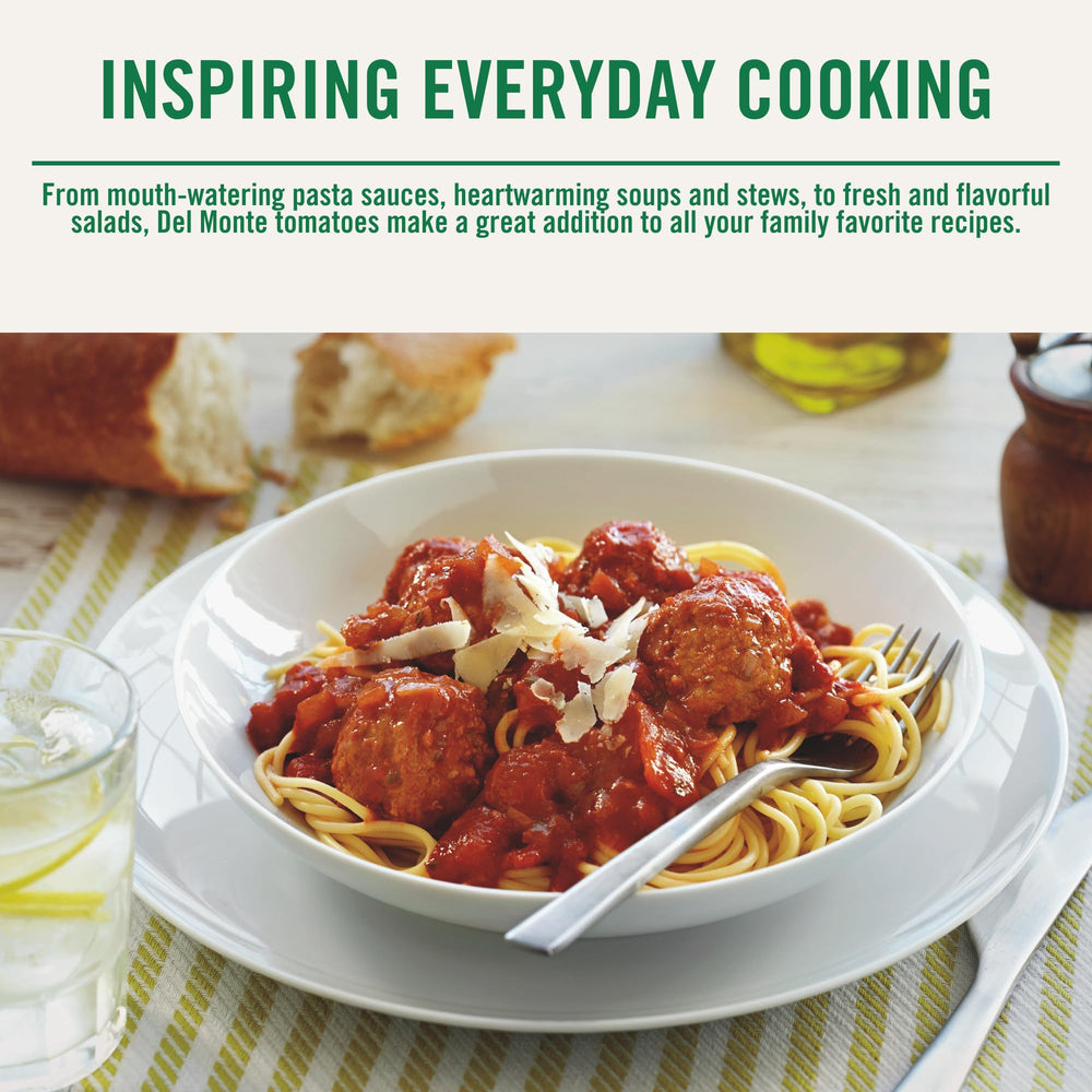 Del Monte pantry pack stack illustrating shelf-ready storage and value