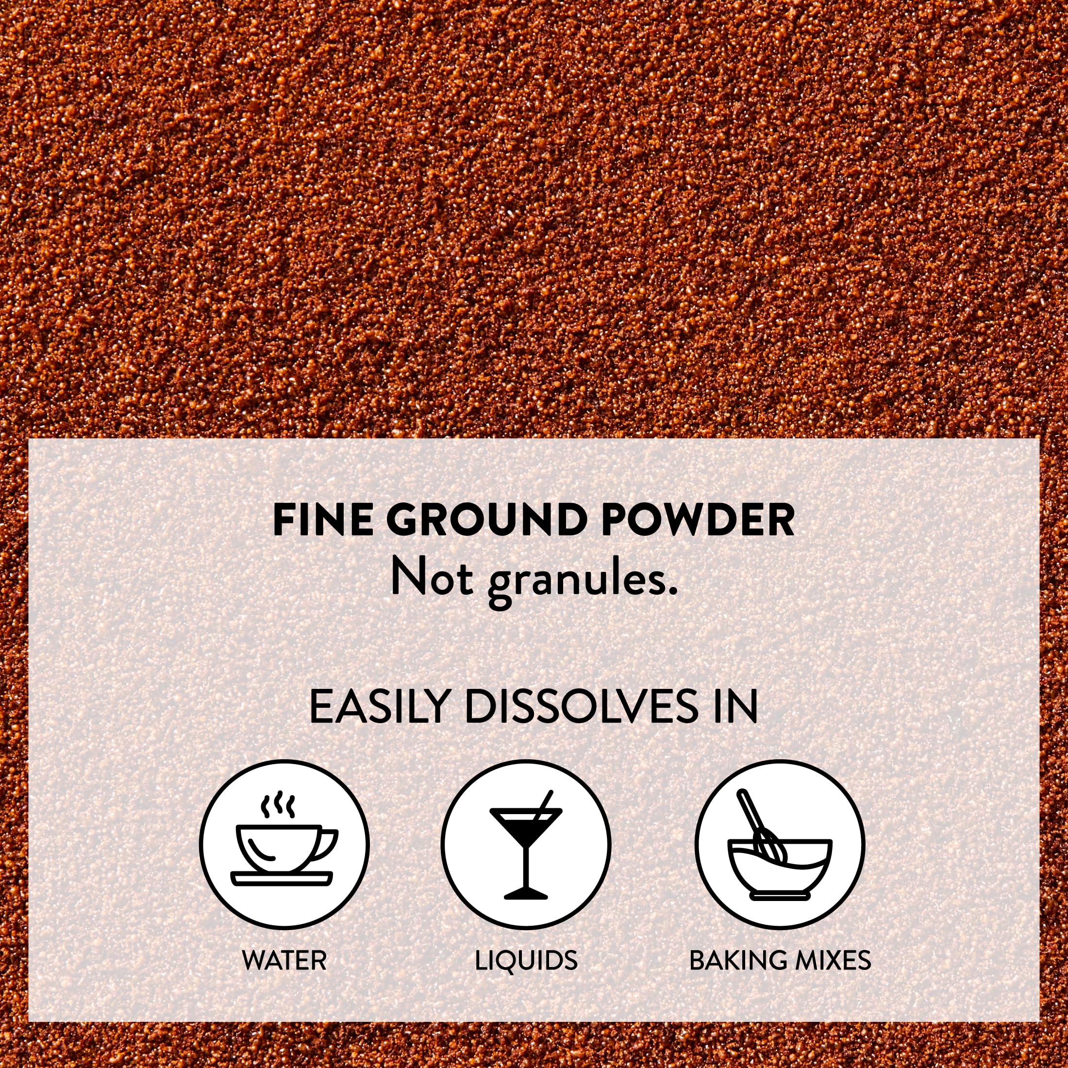 Cup of instant espresso made with DeLallo powder, rich crema and aroma