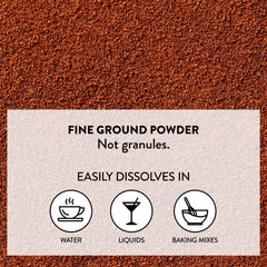 Cup of instant espresso made with DeLallo powder, rich crema and aroma