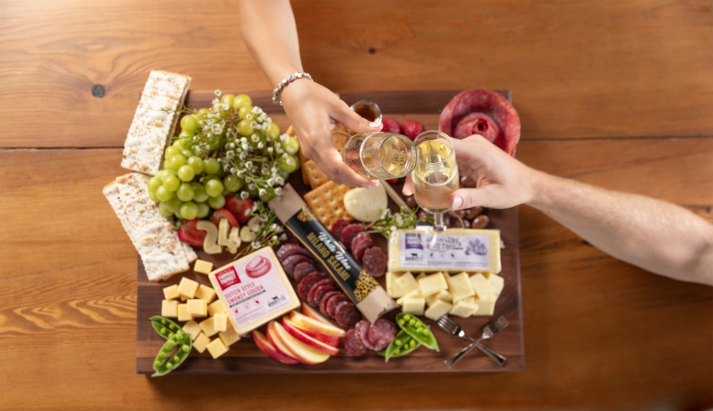 Deli Direct gift setting lifestyle with basket on table for gifting occasions