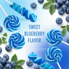 DelicYum close-up of swirl disc texture highlighting blueberry flavor appeal