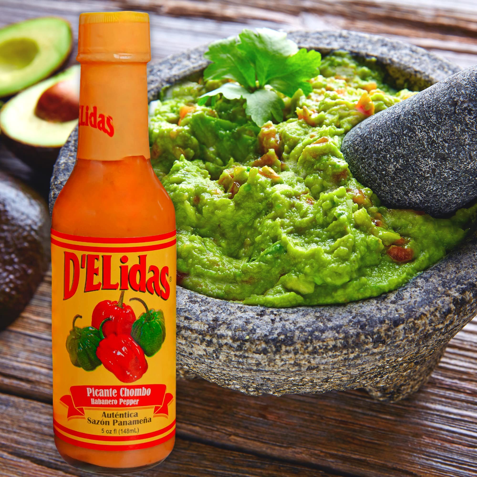 D'ELidas roasted tomatoes and habanero peppers staged to show natural ingredients and aroma