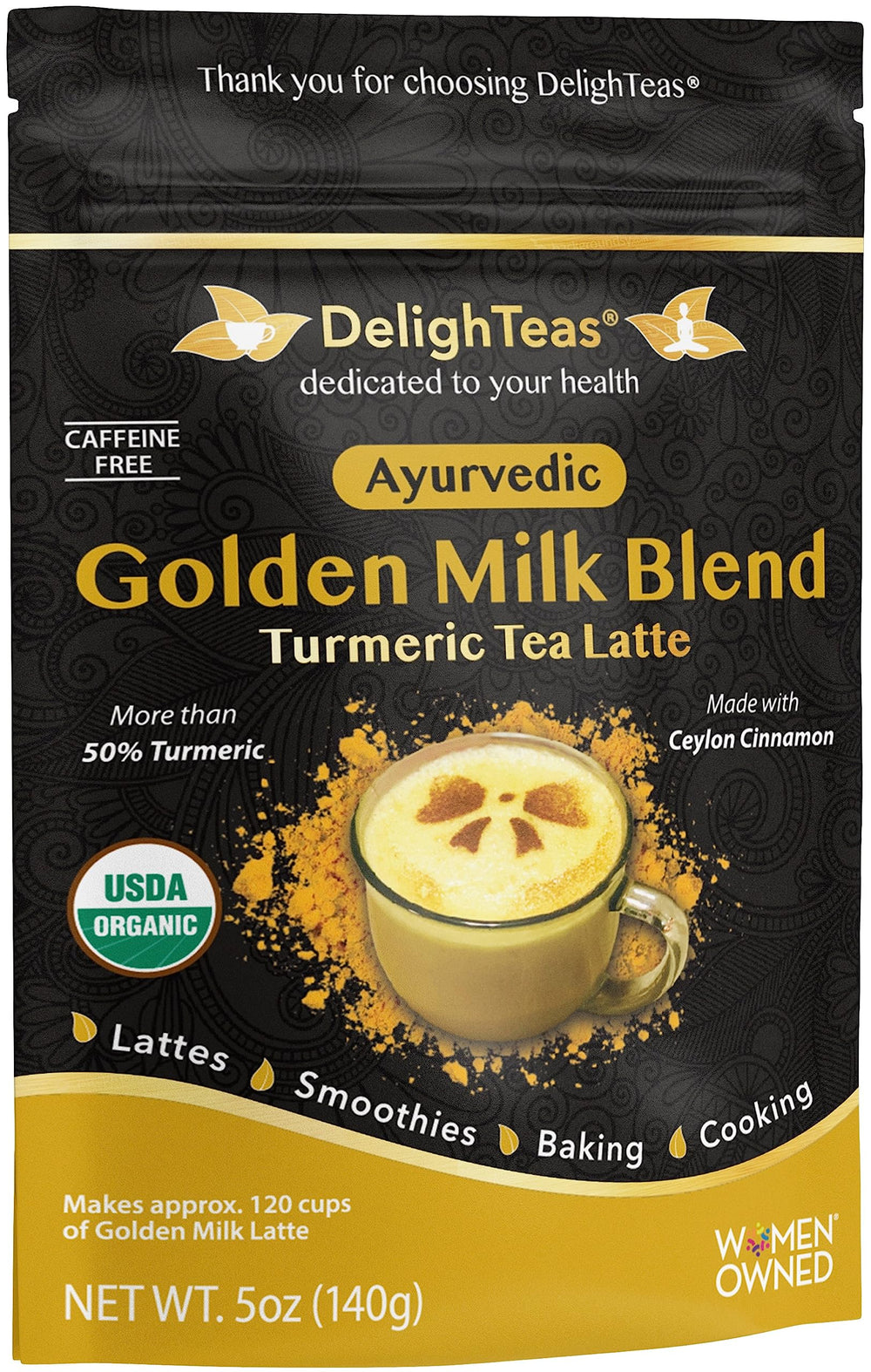 DelighTeas jar front packaging showing label and benefits
