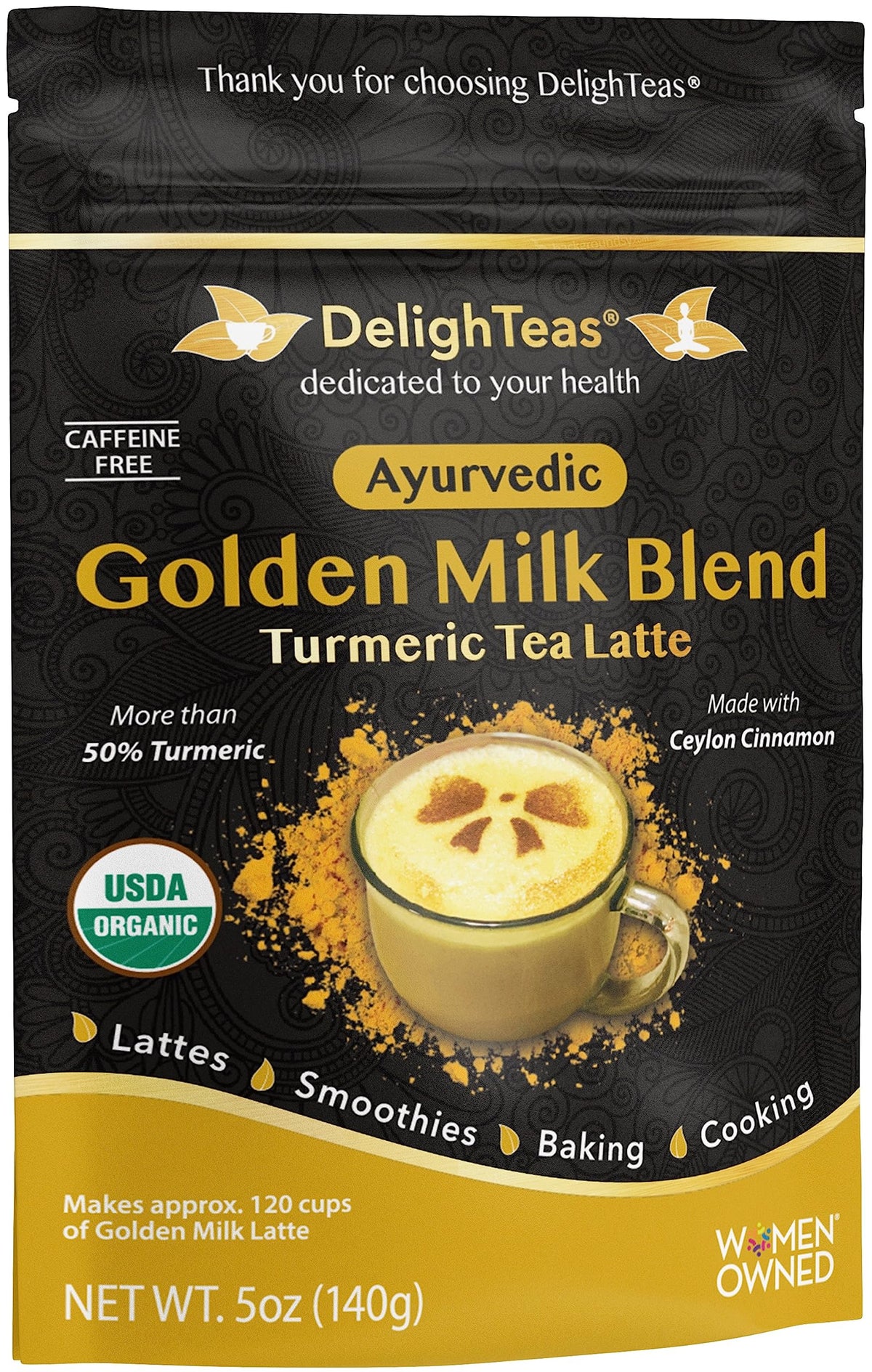 DelighTeas jar front packaging showing label and benefits