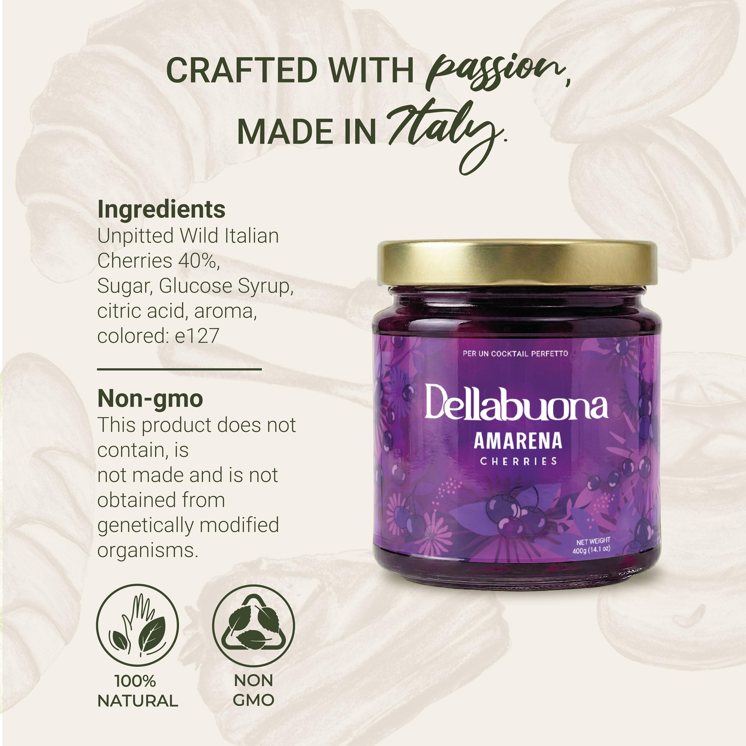 Dellabuona syrup pouring detail for flavor and glaze use