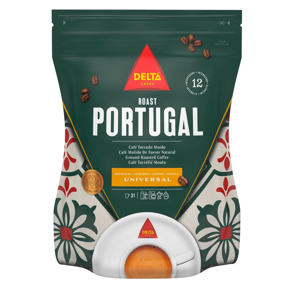 Delta Cafés front packaging showing 7.76oz bag and clear branding, conveying freshness