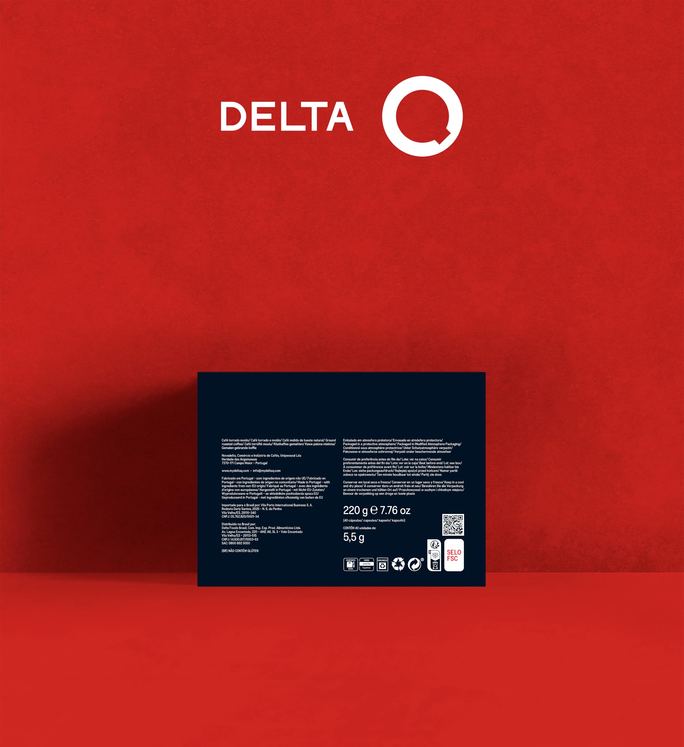Delta Cafés XL pack beside a cup, shows 40-capsule supply and value for home use