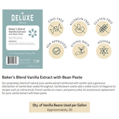 Deluxe Fine Foods close-up of vanilla specks in paste highlighting authentic bean flecks and visual appeal