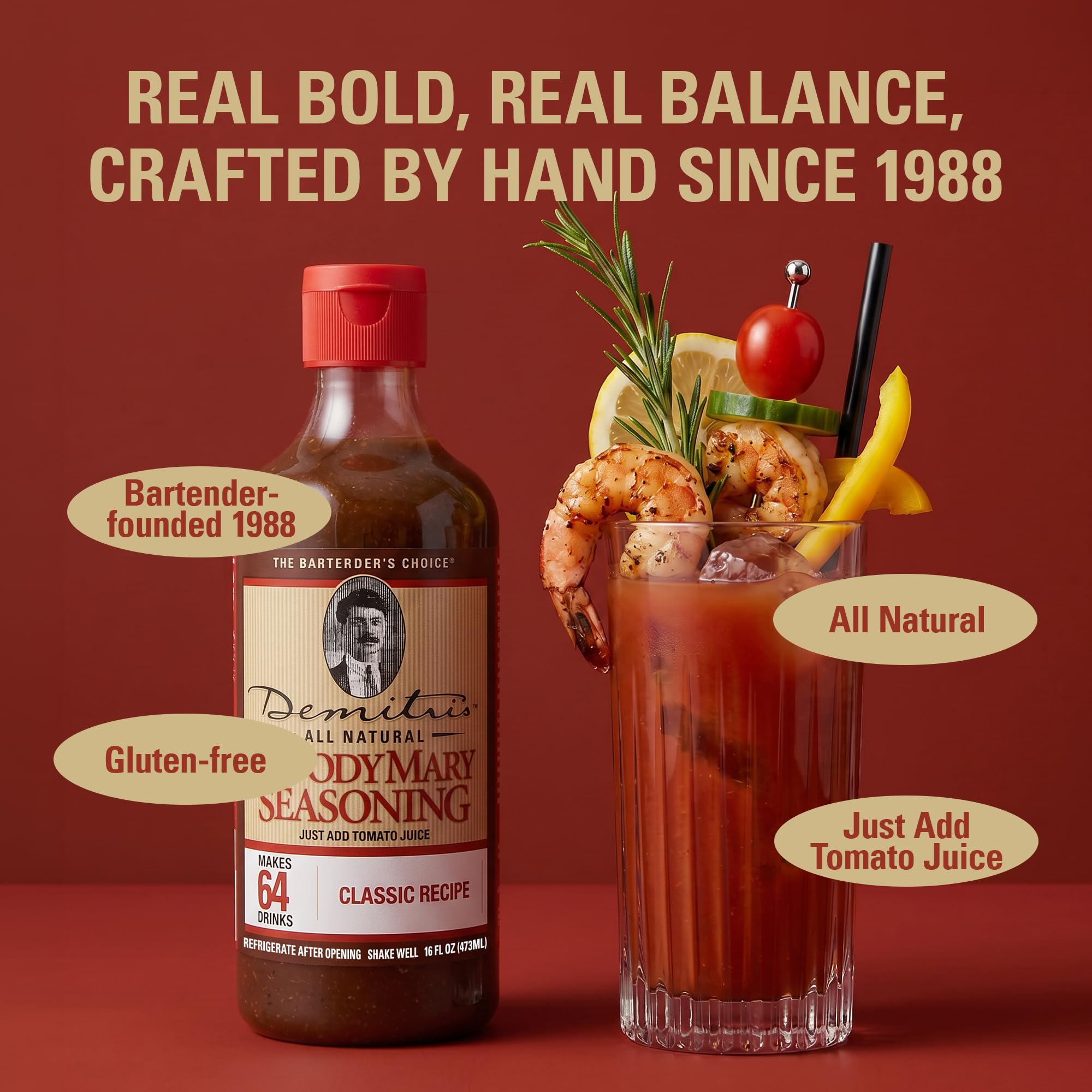 Demitri's label close-up highlighting ingredients and kosher certification benefit