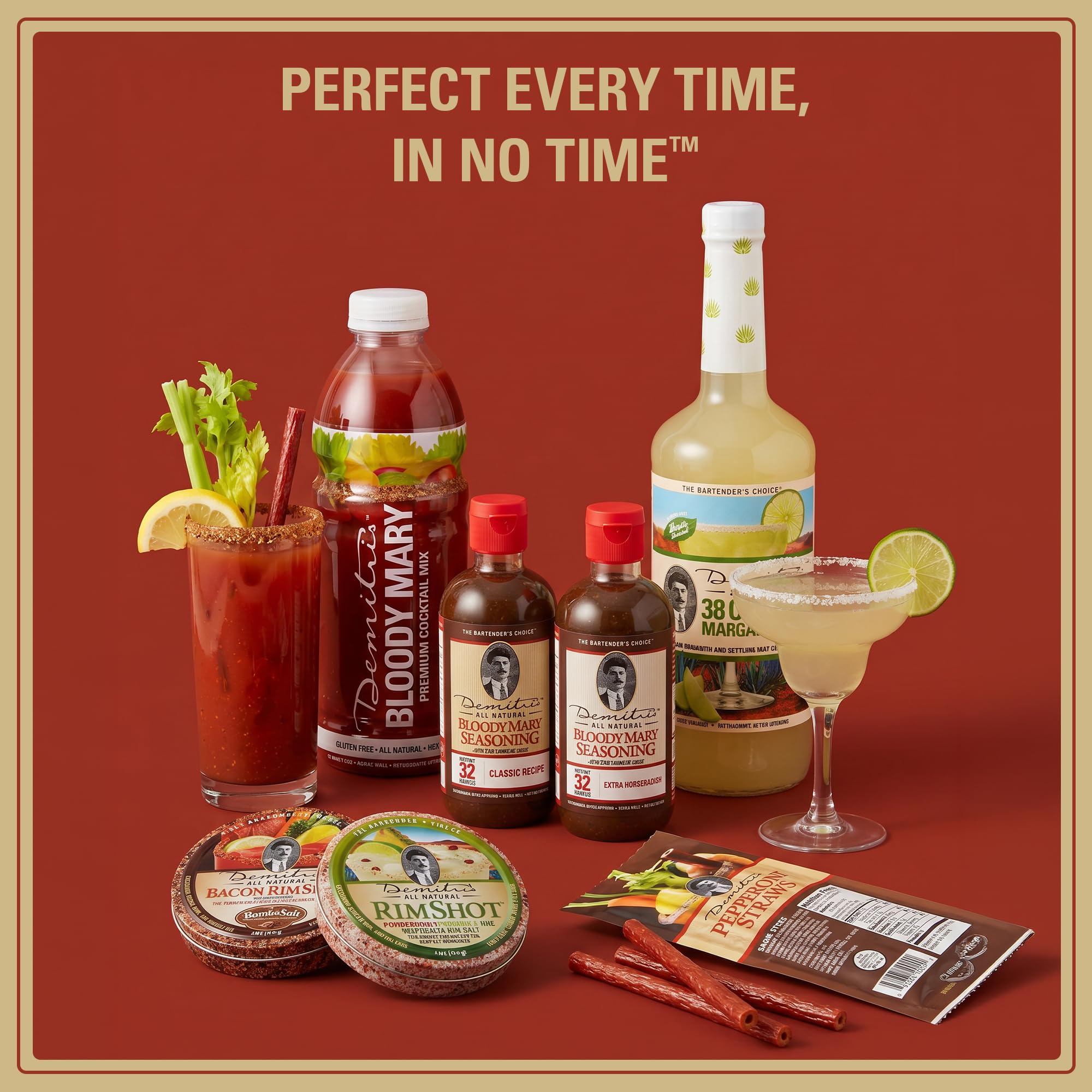 Demitri's rim salt on a brunch table setting showcasing party-ready bar appeal