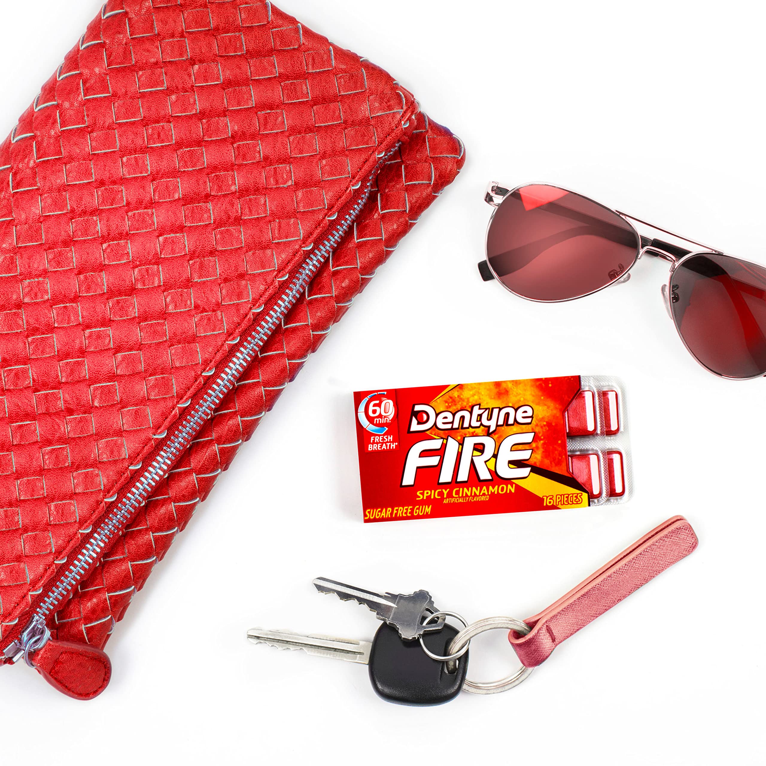 Dentyne packets in desk drawer for workplace breath-ready convenience
