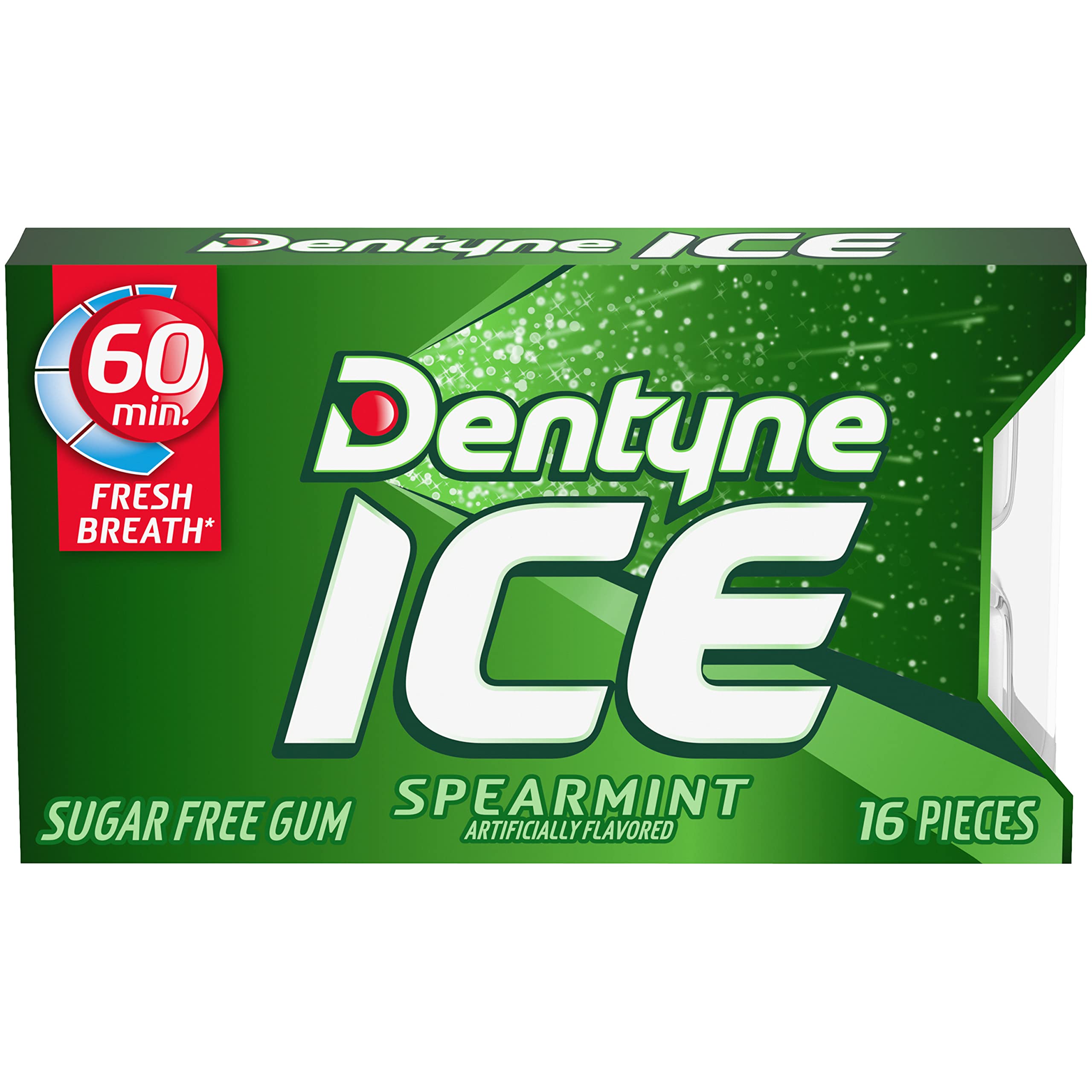 Dentyne open pack close-up with pieces visible for quick access