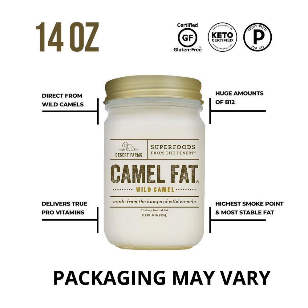 Desert Farms jar beside measuring scale showing 14 oz portion for accurate use