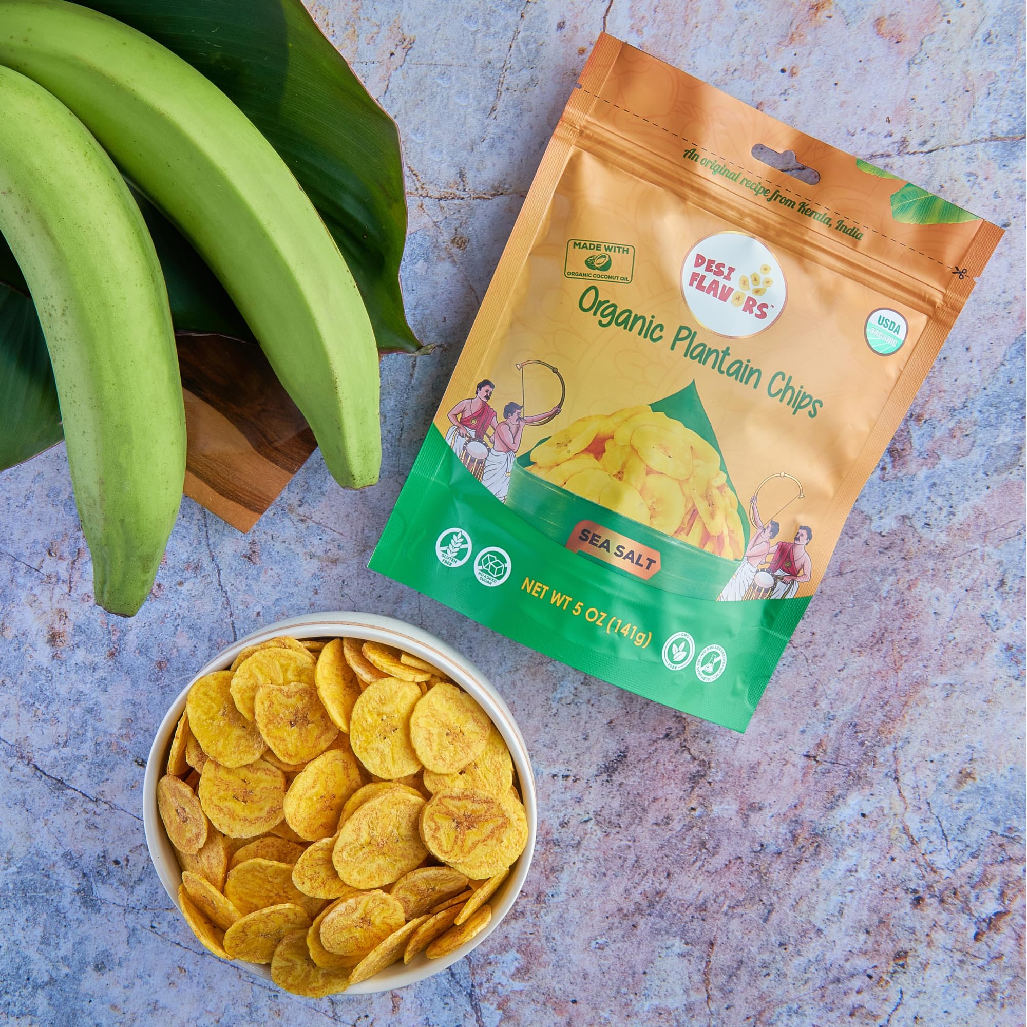 Desi Flavors chips served in a bowl in a casual setting demonstrating ready-to-eat convenience