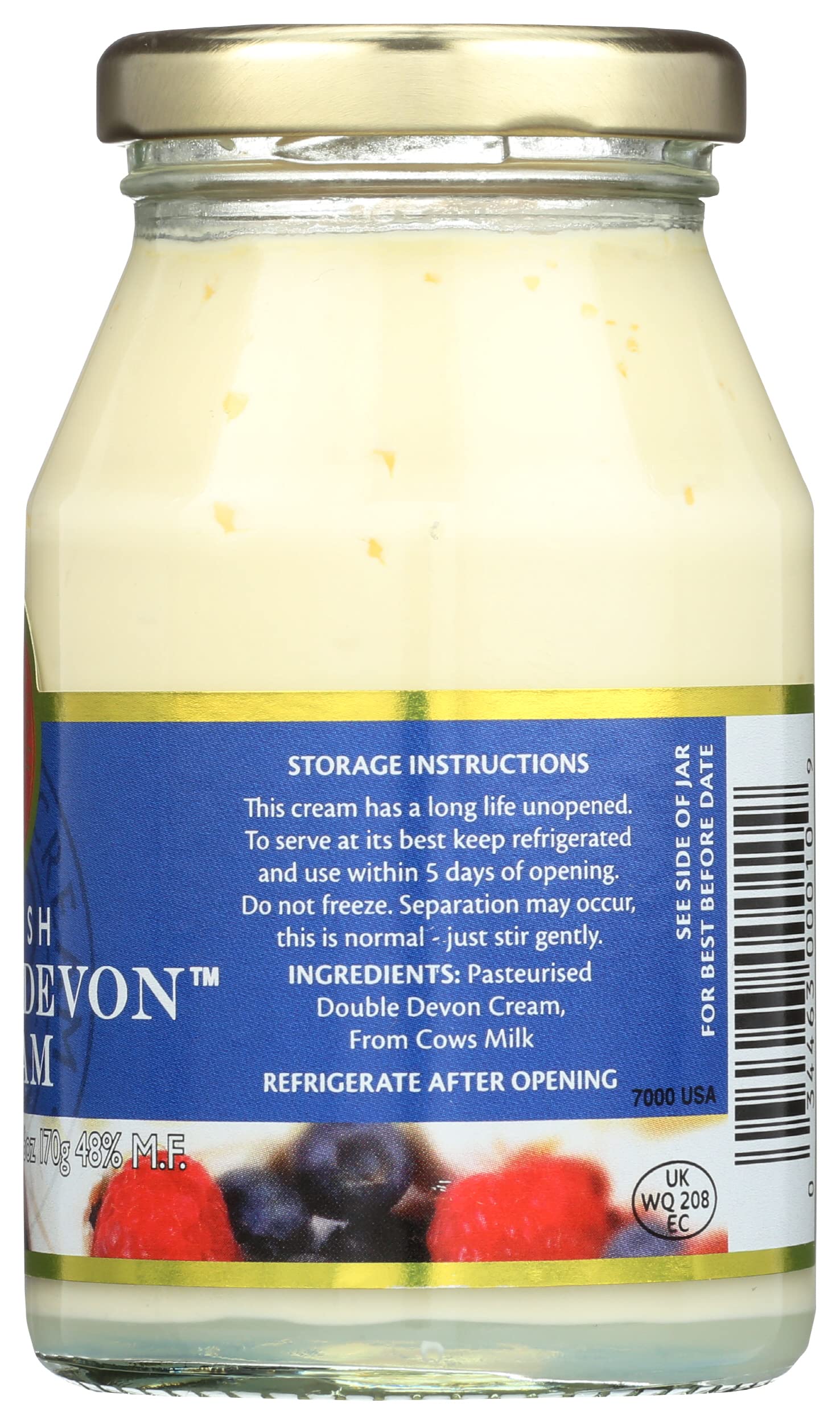 Devon Cream Company label close-up showing origin and clear ingredient benefit