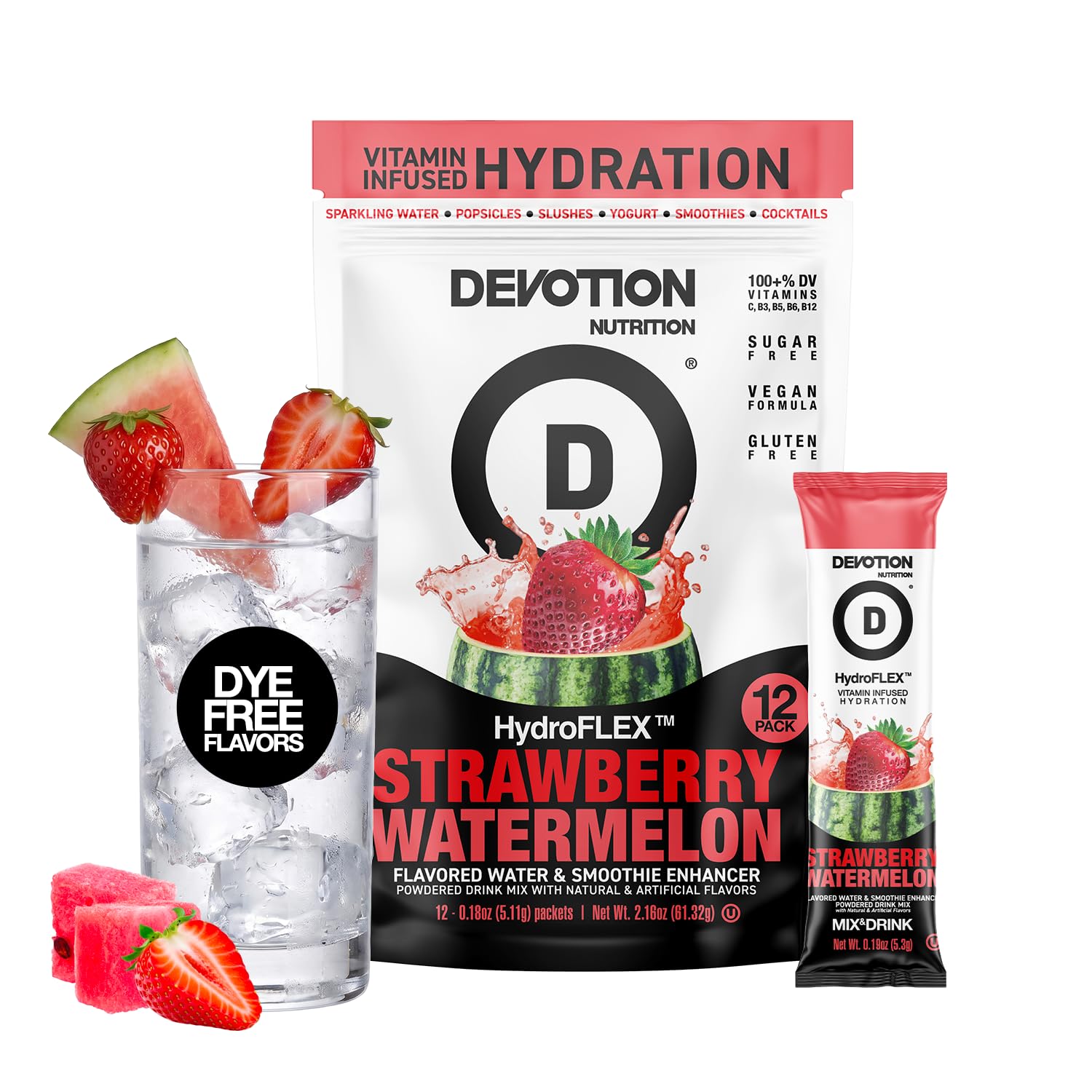 Devotion Nutrition HydroFLEX front packaging showing product and benefits