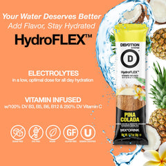 Devotion HydroFLEX single stick closeup ready to tear open for quick use