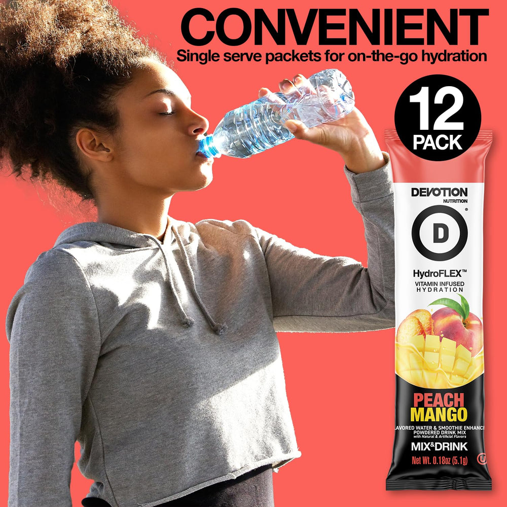 Devotion Nutrition HydroFLEX dissolving in water to provide flavorful vitamin boost
