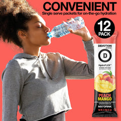 Devotion Nutrition HydroFLEX dissolving in water to provide flavorful vitamin boost