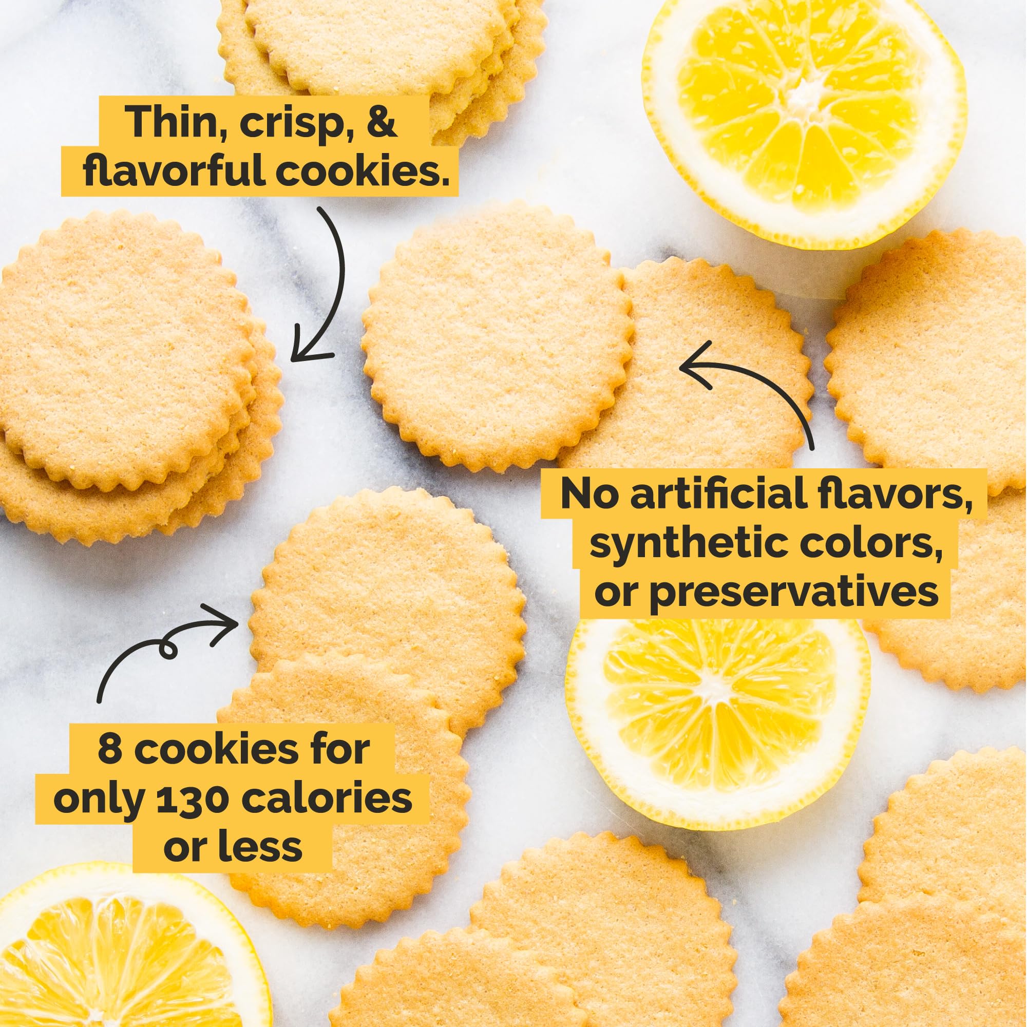 Dewey's flavor array overhead with all six cookie varieties for easy selection benefit