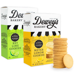 Dewey's front packaging showing both citrus cookie boxes and brand