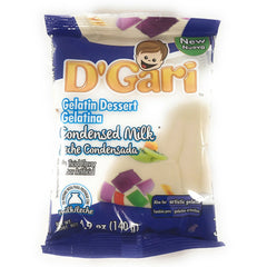 D'Gari close-up of smooth condensed milk gelatin texture highlighting creamy mouthfeel