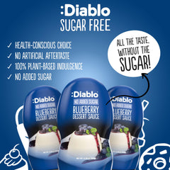 Diablo blueberry sauce texture close-up illustrating smooth pourability
