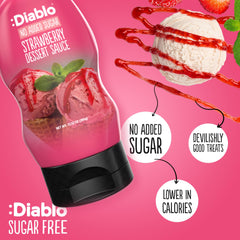Diablo close-up of smooth sauce texture highlighting pourable consistency and bright color