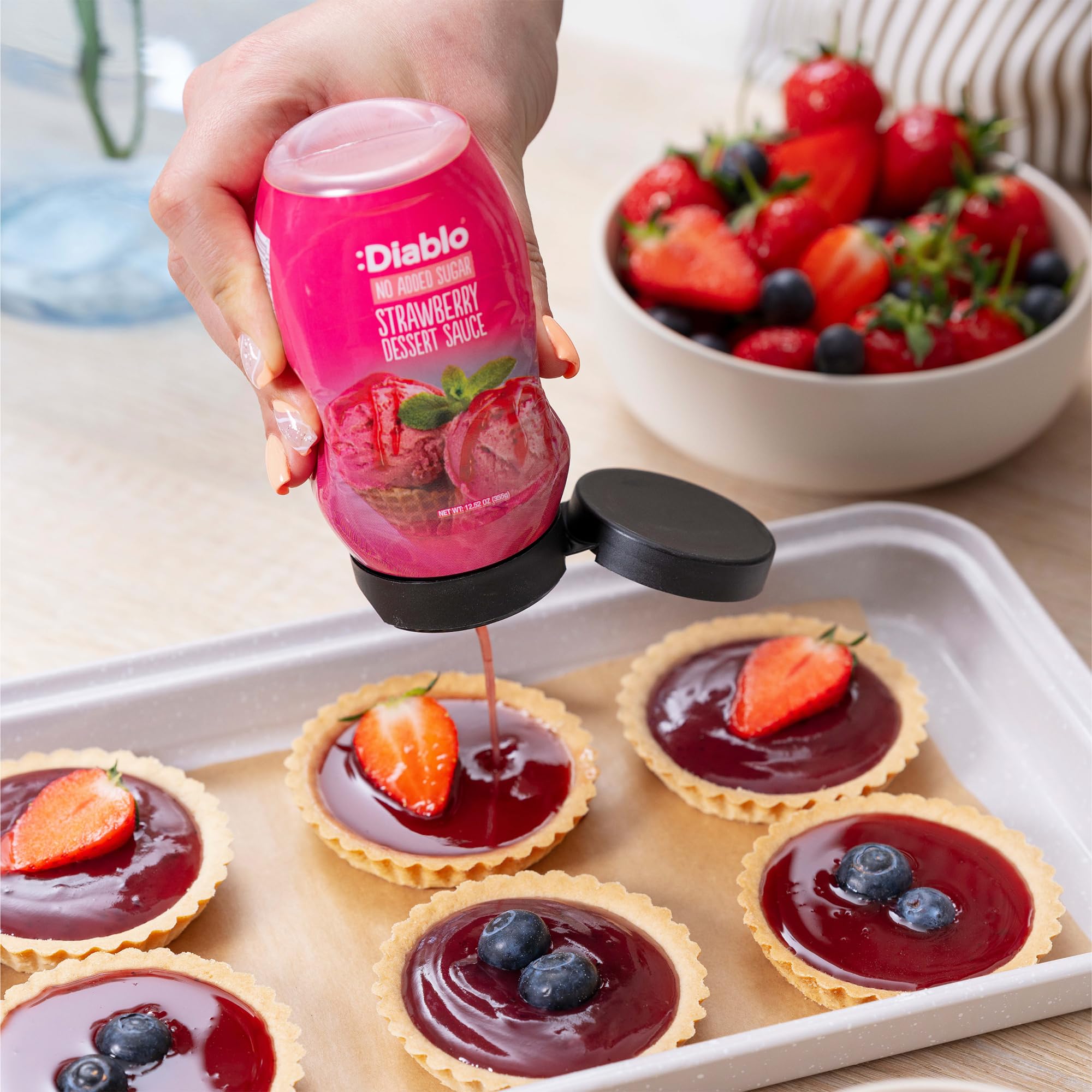 Diablo label close-up showing gluten free and no added sugar benefits on bottle