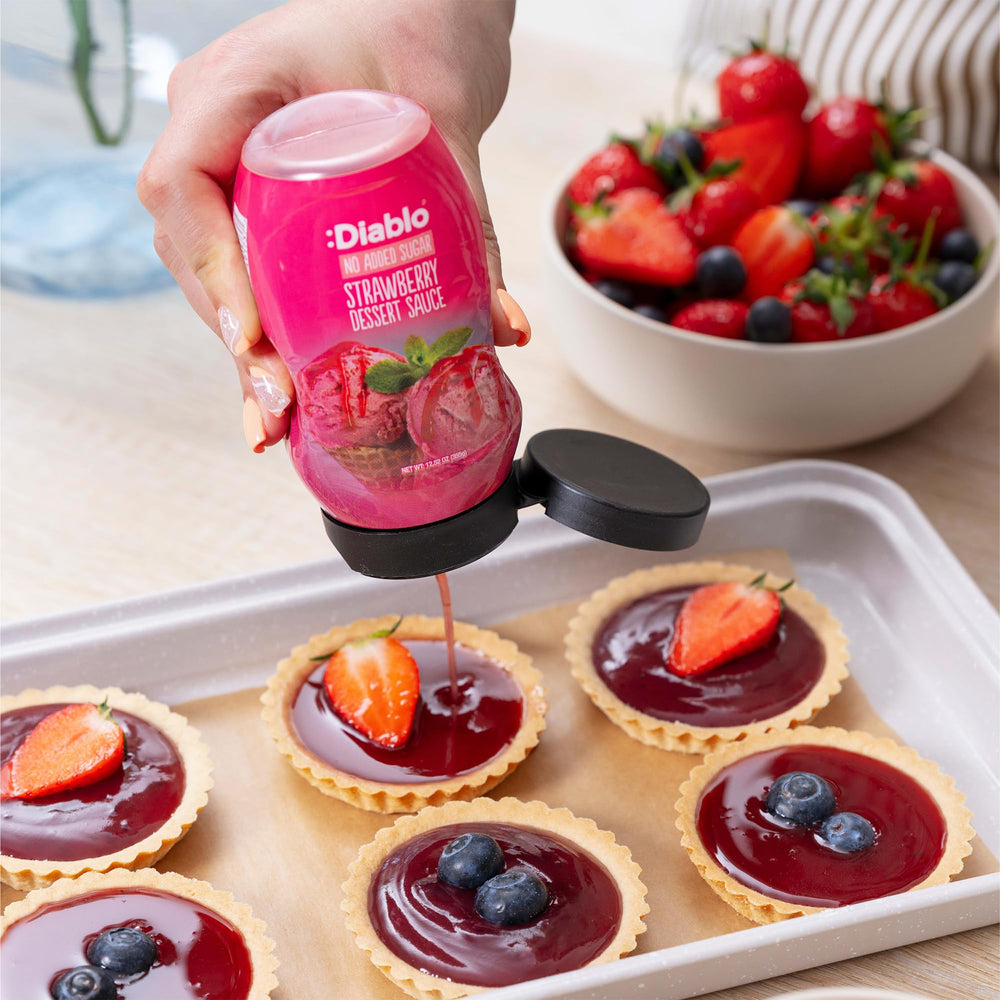 Diablo label close-up showing gluten free and no added sugar benefits on bottle
