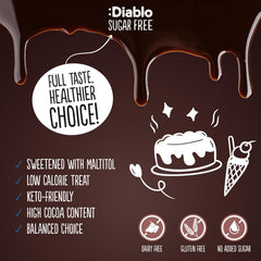 Diablo drizzled over pancakes emphasizing flavor without added sugar