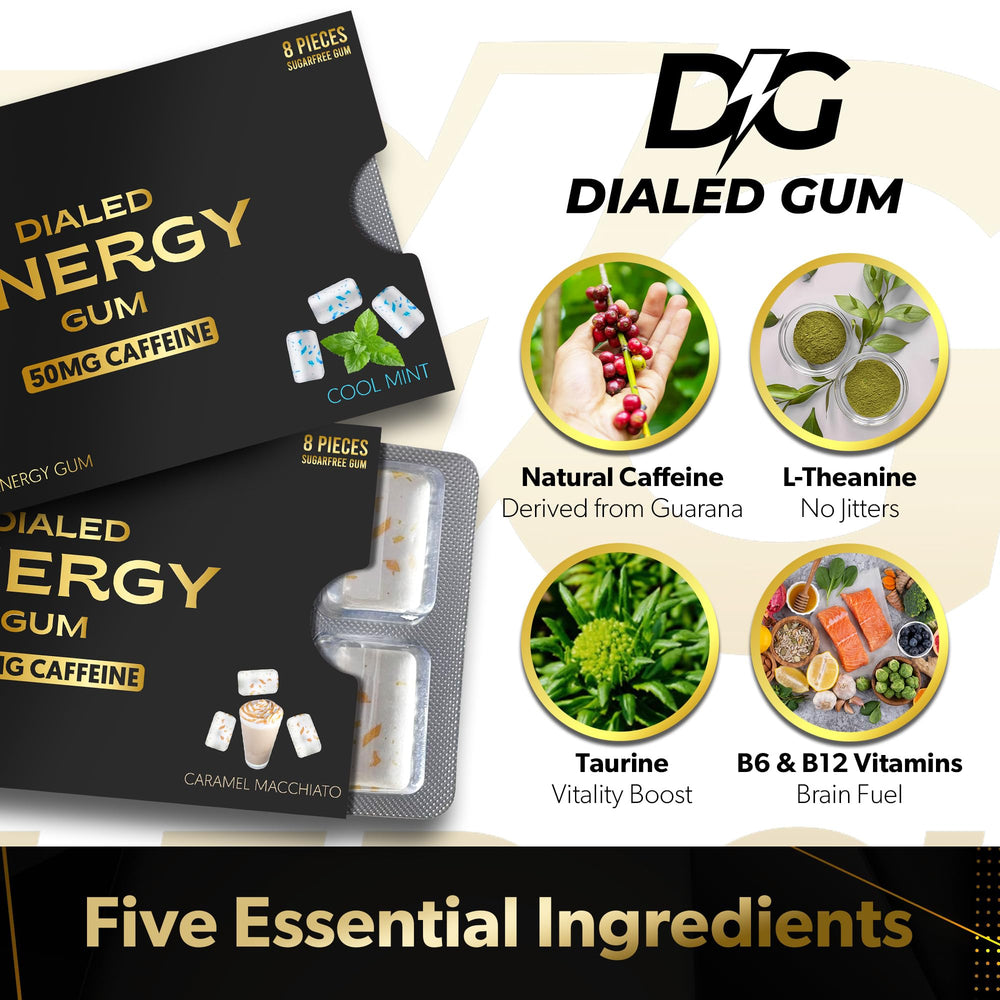 Dialed Gum close-up texture showing smooth mint coating and freshness