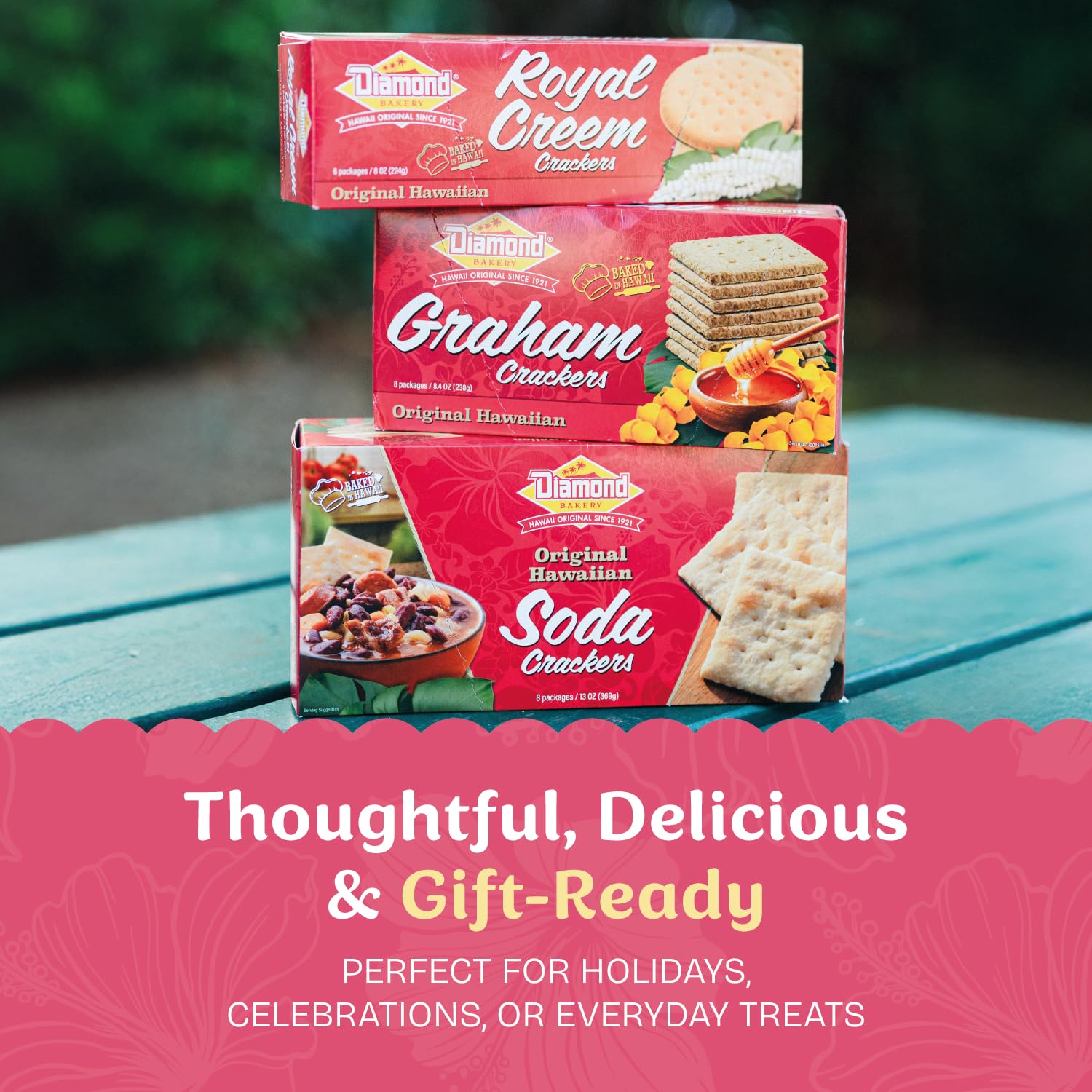 Diamond Bakery crackers topped with jam showcasing sweet pairing and serving idea