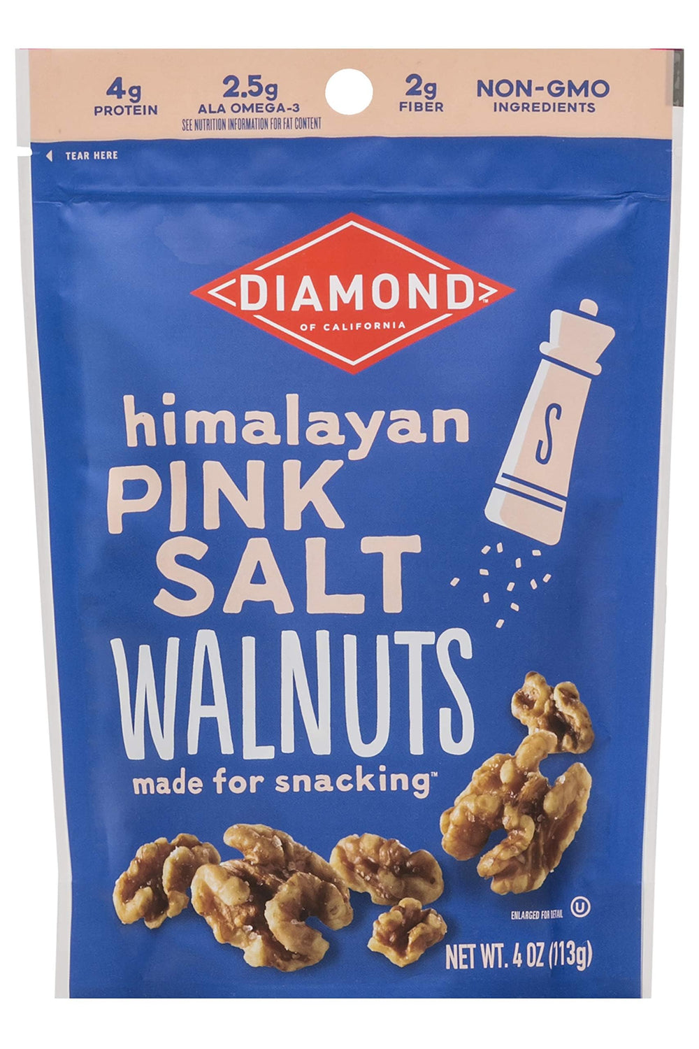 Diamond of California front packaging showing 4 oz bag and seasoning benefit