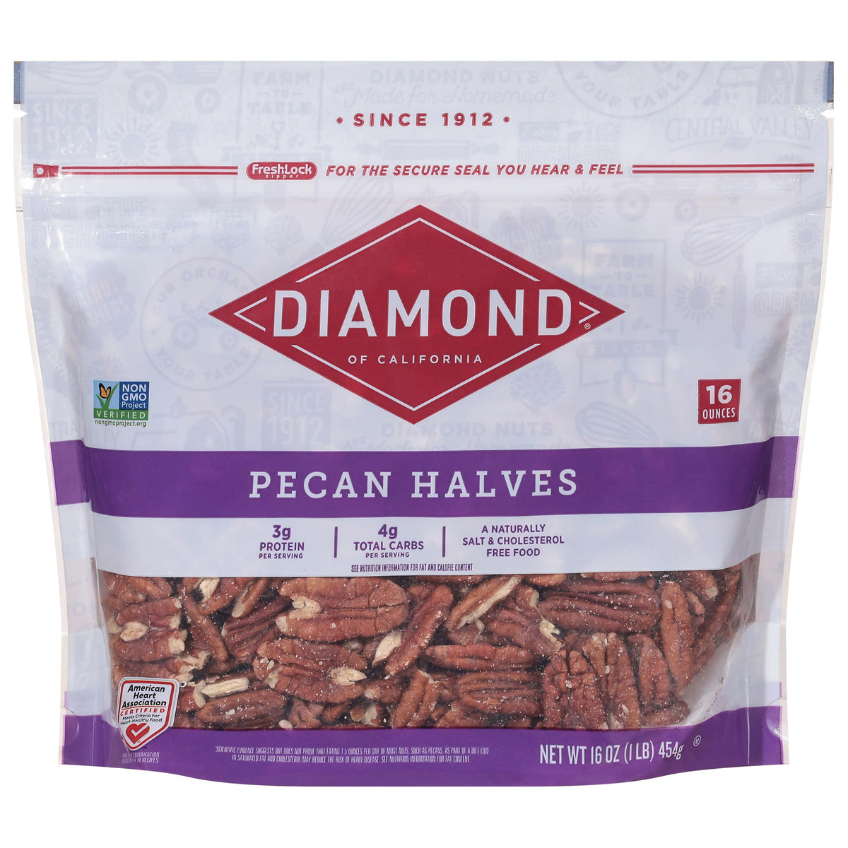 Diamond of California front packaging showing 16 oz bag and brand